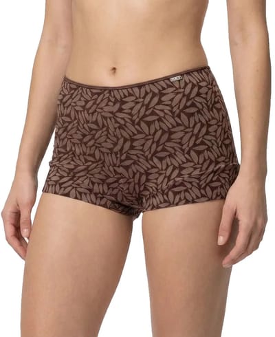 Avet dames boxershort microfiber - Jacquard - Bruin / S