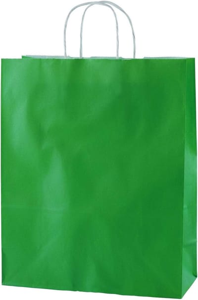 Papieren Zakken - Cadeauzakken - Boodschappen Dragen - Met Gedraaide Handvatten - 250x110x310mm - Groen