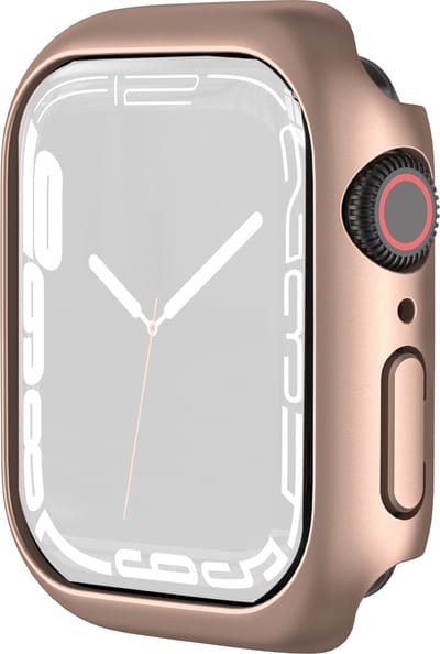 By Qubix - Apple Watch 41mm Hard case (open front) - Rosé goud - Geschikt voor Apple Watch 41mm hoesje - screenprotector - Bescherming iWatch - Bescherm hoesje