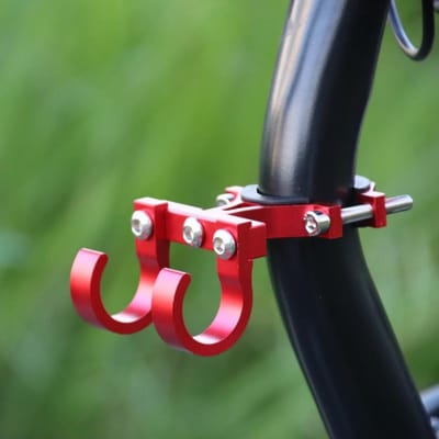 Elektrische Scooter Haken Eenvoudige Fiets Plank Buis Opberg Hanger Gesp Haken Haken E-bikes Draagbaar Dubbel Metaal Helmrek rood