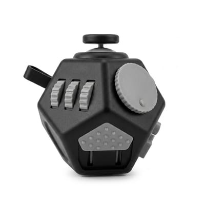 Zwart fidget toys ontspannings speelgoed voor volwassenen en kinderen – anti stress speelgoed met druk knopjes, schakelaars en draaifuncties – compact sensorisch speelgoed met meerdere interactieve elementen