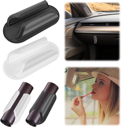 2 stuks lippenbalsemhouder voor in de auto - Zwarte silicone organizer voor lippenstift, lippenbalsem opslag en make-up accessoires