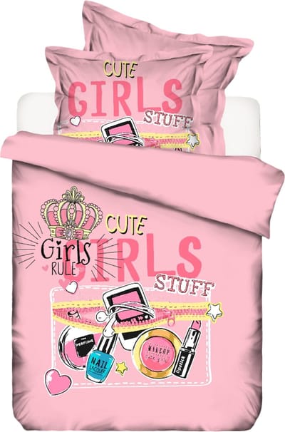 Decoware Kinderdekbedovertrek Cute Girls 140×220 cm - Katoen Renforcé – Eenpersoons - Girls Thema - Met Kussensloop