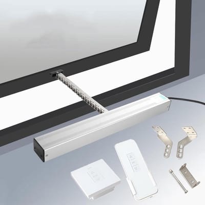 Elektrische raamopener - Kettingopener motor - Automatische ventilatie - Afstandsbediening inclusief - 300-1000 mm slag - Zilver