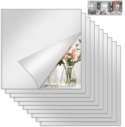 Set van Zelfklevende Vierkante Spiegeltegels voor Wanddecoratie - 20 x 20 cm
