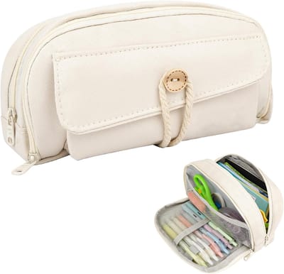VHV - Pennenetui - Etui school - Pennenzak groot - Etui met 4 vakken - Aesthetic pennenmap - Grote pennenzak - Etui organizer - Schrijfwaren tas - Voor school - Voor kantoor - Voor studenten