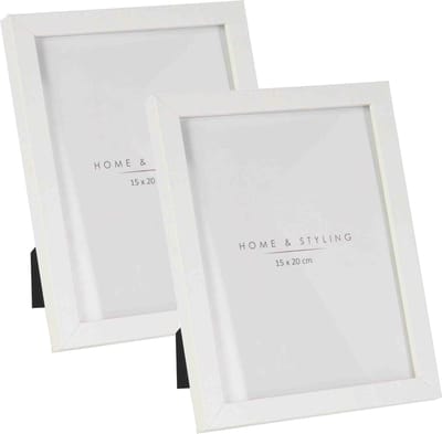 Home & Styling Kunststof fotolijsten - 2 st - geschikt voor een foto van 15 x 20 cm