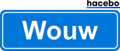 Hacebo - Plaatsnaam Sticker - 29x10 CM - Wouw sticker - Verkeersborden sticker - grappige cadeaus - Wouw
