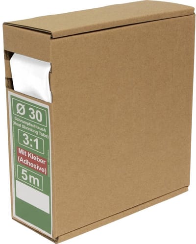 Quadrios 25CA495 Krimpkous met lijm Wit 30 mm 10 mm Krimpverhouding:3:1 5 m