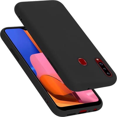 Cadorabo Hoesje geschikt voor Samsung Galaxy A20s in LIQUID ZWART - Beschermhoes gemaakt van flexibel TPU silicone Case Cover