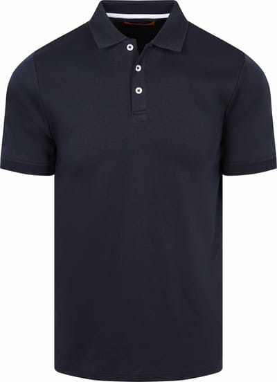 Suitable Boris Liquid Poloshirt Donkerblauw (navy) - Maat M - Heren - Polo shirt Heren met Korte mouw