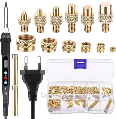 Schroefdraad Inzetstukken Set - Soldeerbout Accessoires - Kunststof Reparatie - Keramische Verwarming - 139 Delig - Zwart