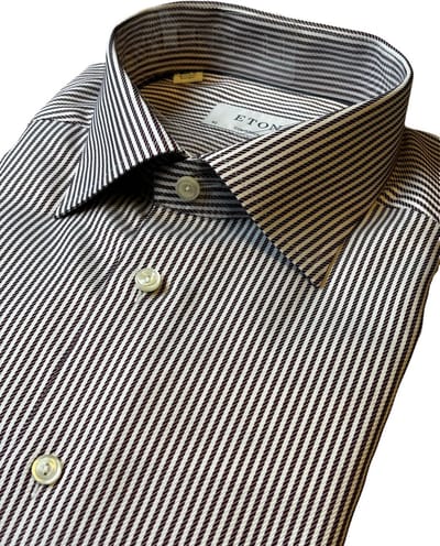 Eton - Overhemd Grijs Eton Striped Signature Twill Shirt Lange Mouw Overhemd Grijs 100012616