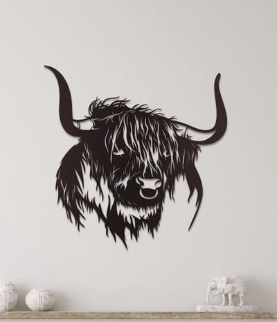 Wanddecoratie dieren | Buffel - XL (80x80cm)