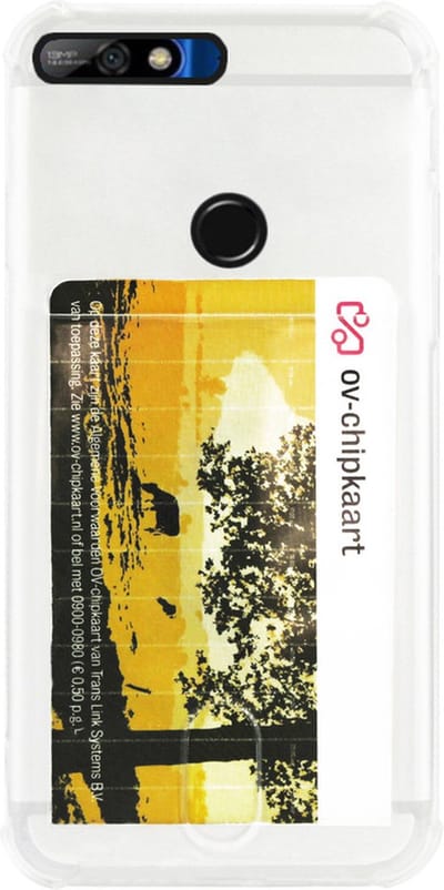 ADEL Siliconen Back Cover Softcase Hoesje Geschikt voor Huawei Y7 (2018) - Pasjeshouder Doorzichtig