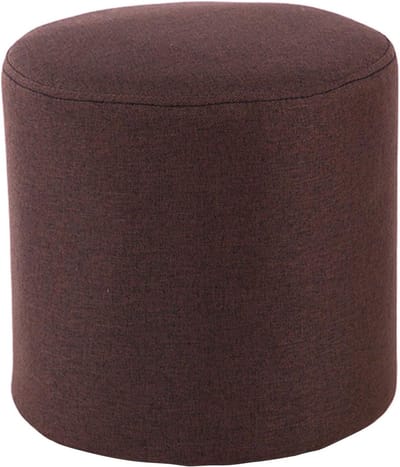 Houten Poef - Ronde Kruk - Voeten Rusten - Verwijderbare Hoes - 29 x 29 cm - Paars