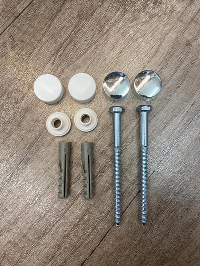 WC Toilet Bevestigingsset - Bidet Onderdelen - Badkamer Installatie - Inclusief Schroeven en Pluggen - Universeel - Chroom Wit