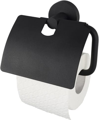 Haceka Toiletrolhouder Kosmos - Staal - Met Klep - Zwart Mat