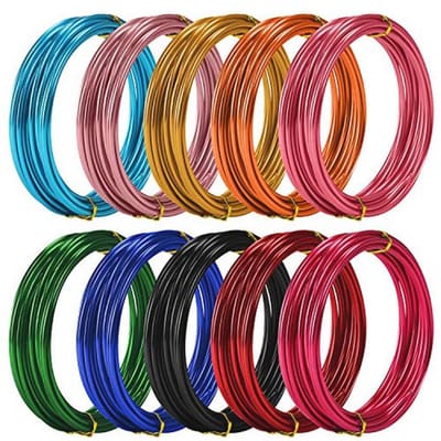 Kleurrijke Aluminium Sieraden Maakdraad - 10 Verpakkingen - 10 Kleurvariaties - Flexibele Metaal Voor DIY, Bloemkunst, Sieraden en Modelbouw