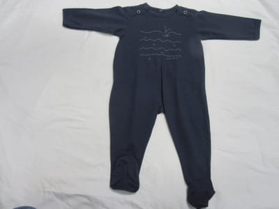 petit bateau , jongens, pyjama ,marine , katoen , 12 maand 74