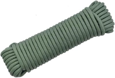 Nylon touw - Gedraaid koord - Handige bevestiging - Zeer sterk materiaal - 6 mm dik 90m - Groen