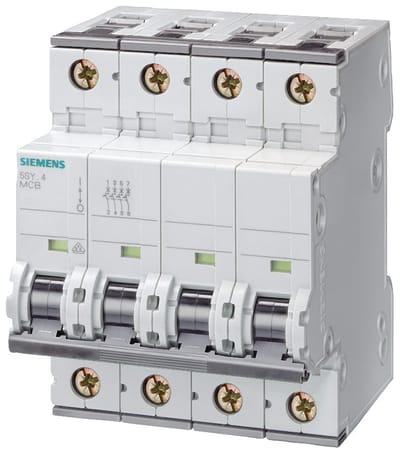 Siemens 5SY4 6A B-Curve 3P+N Aardlekschakelaar - 5SY46066