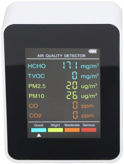 Multifunctionele Luchtkwaliteitsmonitor met CO2, PM2.5, TVOC en LCD Display