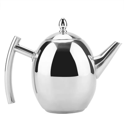 Roestvrijstalen Theepot Thee Koffie Waterketel Container met Verwijderbaar Gaasfilter (1500 ml) black