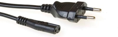 ACT Netsnoer Euro male - C7 female zwart 2 m AK5418