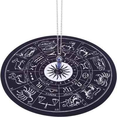 CRASPIRE Garland Pad Making Kits Dowsing Divination Astrology Pads Rubber Altar Garland Mats Constellation with DIY Blue Spot Jasper Pointed Pendants Metaphysical Message Board for Divining