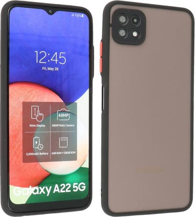 Hoesje Geschikt voor Samsung Galaxy A22 5G - Hard Case Backcover Telefoonhoesje Zwart