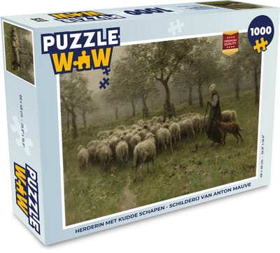 Puzzel Herderin met kudde schapen - Schilderij van Anton Mauve - Legpuzzel - Puzzel 1000 stukjes volwassenen