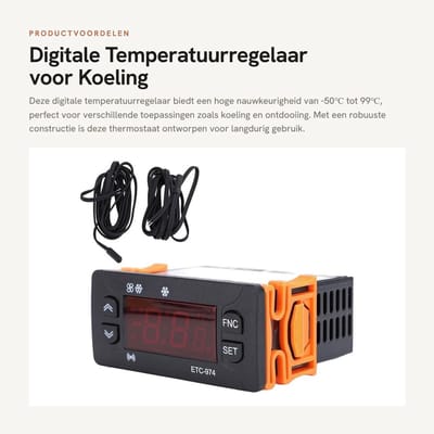 Dailygoods- Temperatuurregelaar Hoge Nauwkeurigheid - Thermostaat voor Koeling - Veiligheidsthermostaat - AC220V - Robuuste Constructie - Veelzijdig Gebruik