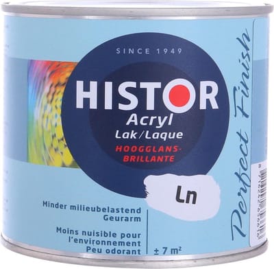 Histor Perfect Finish Zijdeglans Lak Acryl RAL9016 Verkeerswit 1 Liter