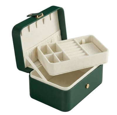 SONGMICS - Sieradendoos - Juwelendoos - Reizen - 2 Lagen - Draagbaar - Compact - Ideaal als Cadeau