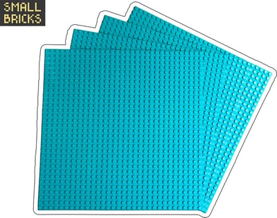 Set van 4 bouwplaten / grondplaten 32x32 noppen, 25cm x 25cm | Keuze uit 15 kleuren | Lichtblauw | Geschikt voor LEGO | SmallBricks