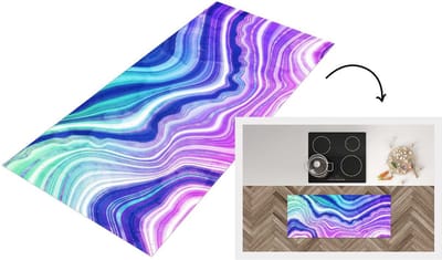 Keukenloper - Loper keuken - Marmer - Paars - Patronen - 120x50 cm - Keukenloper vinyl