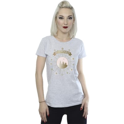 Harry Potter Dames/Dames Zweinstein Yule Ball Katoenen T-Shirt (Sportgrijs)