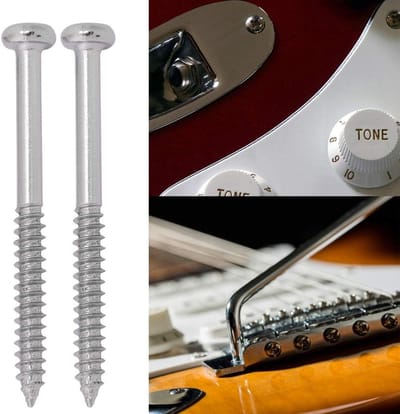 Vernickelde schroeven voor montage van Jazz Bass tonabnemers - 50 stuks, geschikt voor gitaar en basgitaar