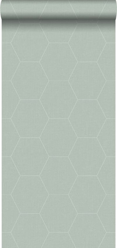 ESTAhome behang hexagon celadon groen - 53 cm x 10.05 m - 148750