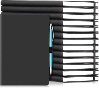 Leren Notitieboeken - Schrijfblokken Dagboeken - Studie Werk Reizen - Hardcover PU Leer - A5 formaat 14 stuks - Zwart