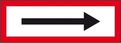 Bord pijl brandweer, 297 x 105 mm - kunststof