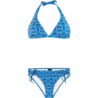 Protest PRTMuscle - Halter bikini set Dames - Koordsluiting - Uitneembare vulling - Normale pasvorm - Blauw
