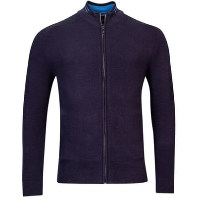 Baileys Vest Cardigan Zip Allover Structure Knit Navy / male