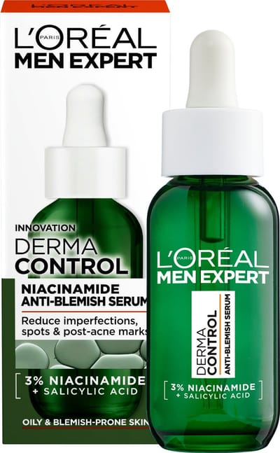 L'Oréal Paris Men Expert Derma Control Serum - Tegen oneffenheden, pigmentvlekken en acne - met niacinamide en salicylzuur - 30ml