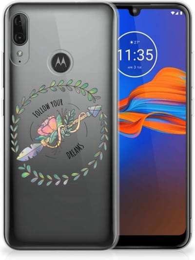 Motorola Moto E6 Plus Telefoonhoesje met Naam Boho Dreams