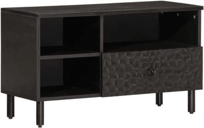 TV Kast Zwart 80x33x46 cm Massief Hout Mango, jiangboyue-356836