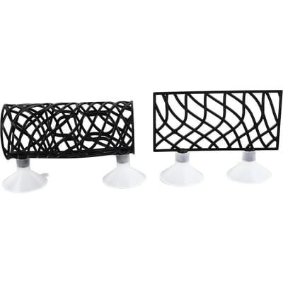 Tunnel Lit Poisson Sûr Petit Trou Creux Cachette Poisson Tube de Repos avec Ventouse pour Aquarium black