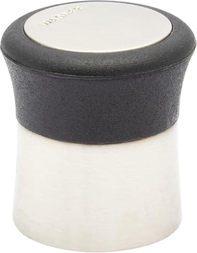 Deurstopper - Vloerstop - Bescherming deur - Zinkgietwerk RVS-look - Ø 27 x 30 mm - Zilver Zwart