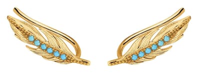 Montebello Oorbellen Dimas Blue G - 925 Zilver Verguld - Veer - 5x15mm